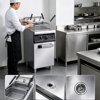 Cuiseur à pâtes électrique JUSTA avec base de rangement, cuiseur à pâtes commercial en acier inoxydable pour restaurant, hôtel, traiteur, cuisine