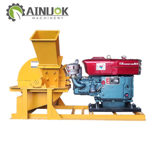 Machine à sciure à vendre broyeur hydraulique à manche rouge déchiqueteuse diesel et déchiqueteuse de tiges marteau concasseur de bois - Product Image 1