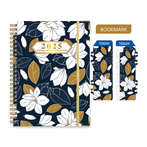 Journal hebdomadaire mensuel à couverture rigide avec impression personnalisée 2025 <span class=keywords><strong>Agenda</strong></span> avec protecteur d'angle <span class=keywords><strong>Agenda</strong></span> en spirale A5 avec pages à onglets - Product Image 2