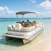 Bateau Tritoon en aluminium de 24 pieds pour 12 personnes, idéal pour la croisière, les fêtes et la pêche, avec moteur hors-bord électrique en option, certifié CE
