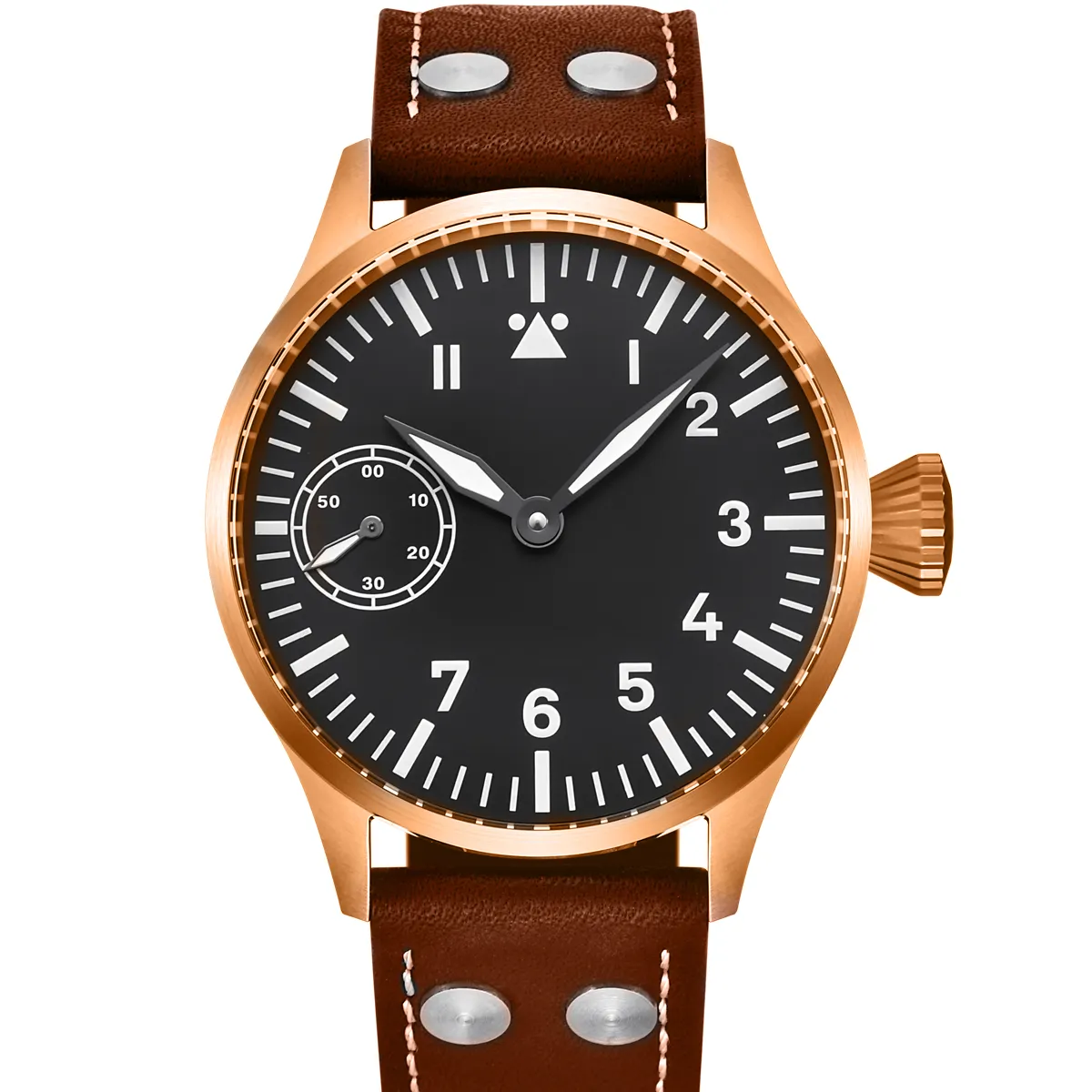 Corgeut Custom No Logo No Minimum Watch Horloge Hot sale 44mm Black Dial Sapphire Crystal Men Manual Mechanical Bronze Watches