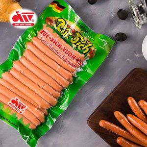 Saucisse fumée authentique Duc Viet de Vienne 500g, saucisses de qualité supérieure de fabrication allemande, boyaux naturels en peau de mouton, produits carnés surgelés - Product Image 2
