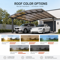 Abri de voiture en aluminium avec panneaux en polycarbonate, auvent extérieur pour stationnement, abri métallique pour voiture, hangar pour voiture