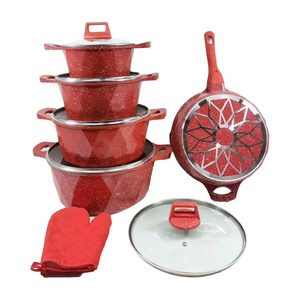 Kitchen <strong>Saucepan</strong> Casseroles <strong>Induction</strong> Camping12pcs Non Stick Cooking Pans Pot Granite Aluminum Cookware Set - Product Image 5
