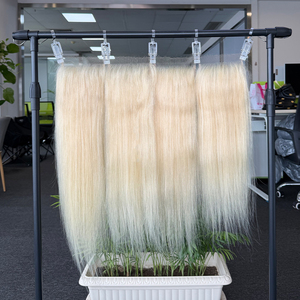 Closure en dentelle HD 4x4 5x5, cheveux brésiliens vierges 100% naturels, blonds raides, densité 150-200%, couleur 613 #   Couleur des cheveux raides - Product Image 1