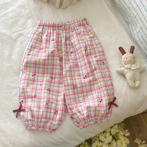 Nuovi <span class=keywords><strong>Pantaloni</strong></span> Estivi Antizanzare per Ragazze in Stile Coreano con Stampa a Fiocco, Sottili e Traspiranti, a Tre Quarti con Laccetti alla Caviglia - Product Image 4