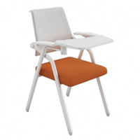 Chaise de formation en tissu de conception moderne pour les étudiants en salle de classe réunion accoudoir fixe avec bloc-notes pliable à bascule utilisation scolaire