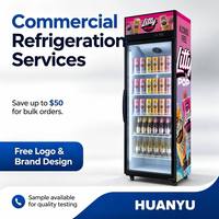 Vitrine Réfrigérée Verticale Commerciale pour Boissons avec Porte Vitrée pour Entreposage et Fournitures de Supermarché