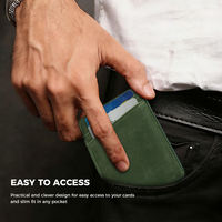 Porte-cartes en cuir PU ultra fin personnalisé avec logo, sangle élastique, sans fermeture, multifonctionnel, portable, pour cartes de crédit