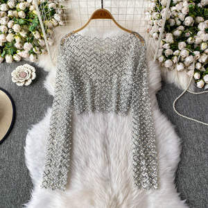 Camicette autunnali a maniche lunghe da <span class=keywords><strong>donna</strong></span> camicie <span class=keywords><strong>con</strong></span> <span class=keywords><strong>paillettes</strong></span> da <span class=keywords><strong>donna</strong></span> vestiti Casual top da <span class=keywords><strong>donna</strong></span> - Product Image 6