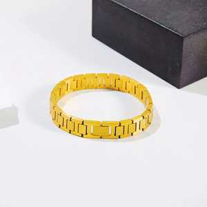 Bracciale Unisex in <span class=keywords><strong>Acciaio</strong></span> Inossidabile di Alta Qualità, Stile Punk, con Catena Magnetica a Rettangolo e Motivo Coccodrillo - Product Image 4