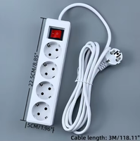 Multiprise avec rallonge et prise, prise britannique standard africaine 13A 1/2/3 mètre de longueur 600w 1800w