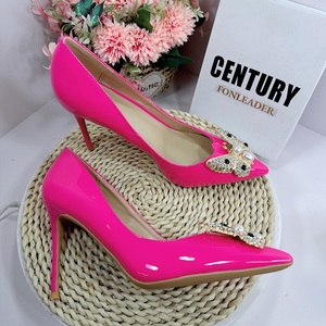 New <b>Shoes</b> Pointed Rhinestone Buckle Thin Heel Women's 8CM 10CM 12CM High Heels - Product Image 2