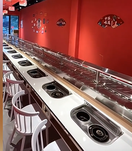 โต๊ะหม้อไฟหมุนได้ รางหม้อไฟหมุน อุปกรณ์หม้อไฟแบบหมุน <span class=keywords><strong>สายพาน</strong></span>หม้อไฟแบบหมุนสำหรับร้านอาหาร<span class=keywords><strong>บุฟเฟ่ต์</strong></span> - Product Image 5