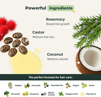 Sérum Capillaire Naturel et Bio au Romarin pour la Repousse et la Croissance des Cheveux, Traitement Fortifiant à l'Huile d'Olive Essentielle