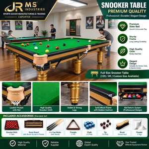 Table de billard snooker pleine grandeur 7 pieds, plateau en ardoise, structure en bois massif, tissu vert, revêtement en cuir et caoutchouc, personnalisable pour usage commercial - Product Image 4