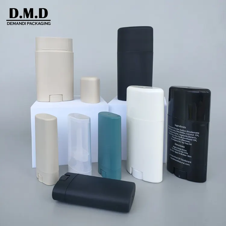 Benutzer definiertes Etikett schwarz weiß Deodorant Stick 15ml 50 Gramm 50ml Twist ovale Deodorant Behälter Verpackung