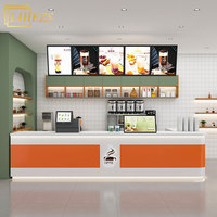 Vitrine à café en bois et verre avec éclairage LED minimaliste professionnel pour usage commercial dans les magasins de desserts