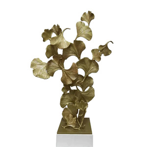 Adorno de Hoja de Ginkgo Fundido en Metal, Escultura de Aluminio, Decoración para el Hogar, Pieza de Arte de Forma Irregular, Origen Shenzhen - Product Image 3
