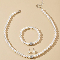 Collier de perles pour enfants, accessoires pour filles, bijoux en perles, collier de perles, ensemble de 3 pièces