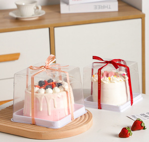 Caja para Pastel de 4 Pulgadas, Transparente, Cuadrada, Tipo Blister, Caja de Embalaje para Pastel de Queso, Mousse de Fresa de 5 Pulgadas - Product Image 3