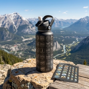 Botella Térmica Portátil <span class=keywords><strong>de</strong></span> Acero Inoxidable <span class=keywords><strong>para</strong></span> Viaje, Taza con Adhesivo <span class=keywords><strong>de</strong></span> Recuerdo, Botella <span class=keywords><strong>de</strong></span> <span class=keywords><strong>Agua</strong></span> con Patrón <span class=keywords><strong>de</strong></span> Paisaje Láser <span class=keywords><strong>de</strong></span> Doble Pared y Vacío - Product Image 1