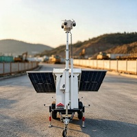 Remorque de surveillance solaire mobile pour travaux de construction, avec panneaux solaires et caméra, pour la surveillance agricole