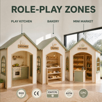 Taman Bermain Dalam Ruangan Sage-cream Morandi Walk-in Playhouse Lebih Tinggi Dari Seorang Manusia, Tampilan Jalanan Dongeng, Kualitas Museum