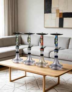 Set de Hookah Portátil, Base de Vidrio Ligera, Vástago de Metal, Hookah Eléctrica para Uso en Bares y Salones - Product Image 4