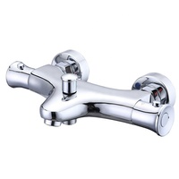 Keran Pancuran Termostatik, Katup Mixer Bak Mandi Termostatik Kuningan Krom, Keran Termostatik Modern untuk Dinding
