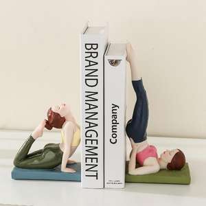 Sujetalibros de estilo caprichoso moderno de tendencia 2025, figurita de resina para chica de <span class=keywords><strong>Yoga</strong></span>, estante de adorno minimalista elegante, <span class=keywords><strong>libro</strong></span> de tendencia - Product Image 1