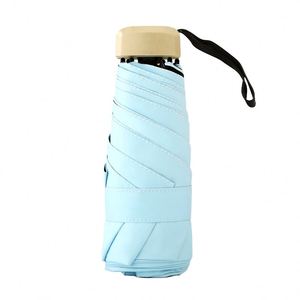 Paraguas de Bolsillo Plegable de Cinco Secciones con Logotipo Personalizado, Protección UV, Recubrimiento Negro, Ligero, para Tiendas de Regalos - Product Image 3