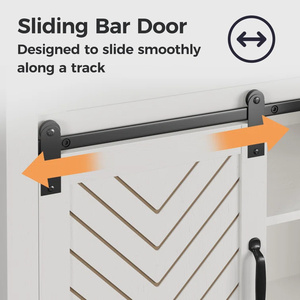 Puerta <span class=keywords><strong>de</strong></span> Granero Moderna Ajustable, Aparador Blanco, Despensa <span class=keywords><strong>de</strong></span> Cocina, Gabinete <span class=keywords><strong>de</strong></span> Almacenamiento <span class=keywords><strong>de</strong></span> Vino y <span class=keywords><strong>Licor</strong></span> para Comedor, Sala <span class=keywords><strong>de</strong></span> Estar y Cocina - Product Image 6
