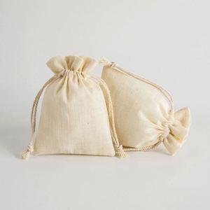 Sac de rangement pour bijoux en coton de bambou avec cordon de serrage, doublure en flanelle, style minimaliste, 8*10cm, fourni directement par l'usine - Product Image 5