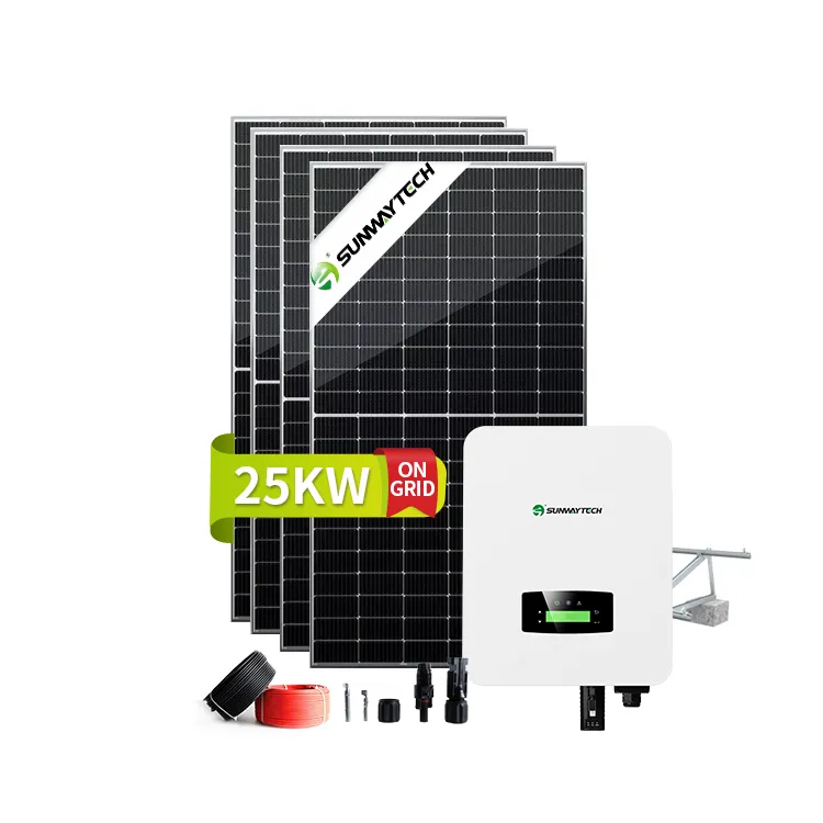 그리드 태양 광 발전 시스템 25kw 태양 전지 패널 키트 도매 가격
