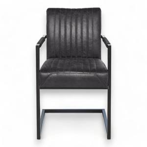 Fauteuil contemporain en cuir avec structure métallique, design élégant, coussin moelleux, structure robuste et style intemporel - Product Image 3