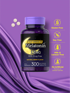 Nhãn hiệu riêng Vegan Melatonin máy tính bảng nhanh chóng hòa tan thuốc hỗ trợ giấc ngủ bổ sung cho thư giãn bình tĩnh chăm sóc sức khỏe bổ sung - Product Image 4