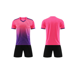 Erkek Yazlık Dış Mekan Futbol Formaları Futbol Takımları Nefes Alabilen Hızlı Kuruyan %100 Polyester Futbol Tişörtleri Degrade Renkli Kısa Kollu - Product Image 2