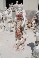 Sculpture en pierre naturelle, prix d'usine, statue de dame grecque en marbre coloré, artisanat en pierre de granit de couleur mélangée pour la maison en plein air