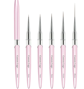 5-20mm Pink Nail Art Liner <b>Brush</b> Acrylic Gel Painting Detail <b>Brush</b> for Salon Manicure Design - Product Image 1
