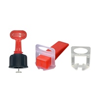 Système de nivellement de carreaux en plastique, système de nivellement de carreaux en céramique, clips, cales, entretoises et pinces pour système de nivellement de carreaux