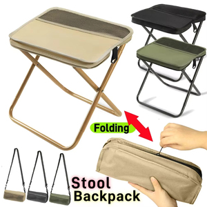 Folding <b>Stool</b> Fishing Chair Oxford Lightweight Design for Outdoor Camping Fishing Park Use Portable Shoulder Bag Storage - Product Image 1