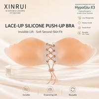 Soutien-gorge adhésif en silicone XINRUI, ultra-fin, à lacets, push-up, invisible, sans bretelles, réutilisable, vente en gros OEM