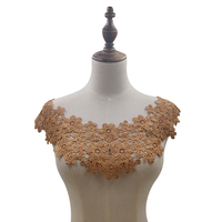 Appliques brodées en dentelle pour vêtements, motifs floraux, accessoires de mode DIY, design ajouré 3D en polyester, couleur unie