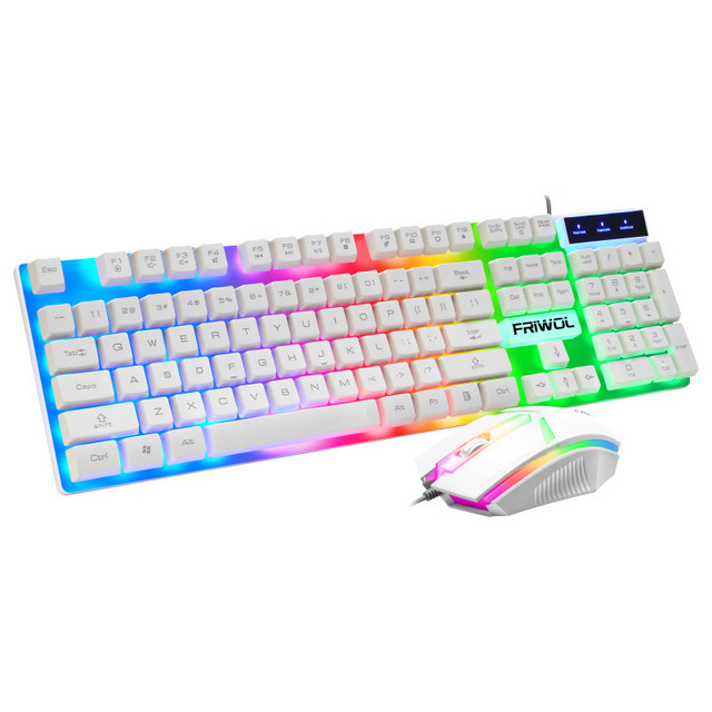 X624-1 Dedicated Gamer Led Gaming Mouse Keyboard Set Full Size Waterproof Wired Usb Optical Keyboard and Mouse Combo for Desktop