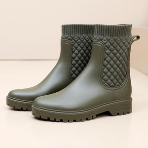 <span class=keywords><strong>Bottines</strong></span> en caoutchouc antidérapantes imperméables et personnalisées pour femmes, bottes de pluie courtes en PVC, vente en gros - Product Image 6
