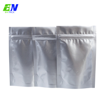 Sachet de service unique imprimé et personnalisé, pochette en aluminium refermable, sac à fermeture éclair d'emballage d'argent pour les produits d'échantillon, 100 unités