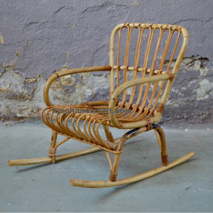 Mecedora de ratán natural para niños, asiento de mimbre tejido a mano para habitación de bebé, guardería Montessori - Product Image 1