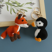 Tissé à la main Crochet renard porte-clés peluche Anime jouets et poupées dessin animé Style Amigurumi tricoté jouets