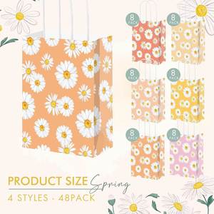 Bolsas de Compra de Papel Kraft Marrón Reciclables y Ecológicas, Estilo Clásico con Asas Largas, Coloridas, para Regalos y Comida para Llevar - Product Image 2